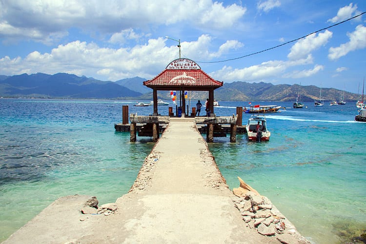De aankomstpier op Gili Air