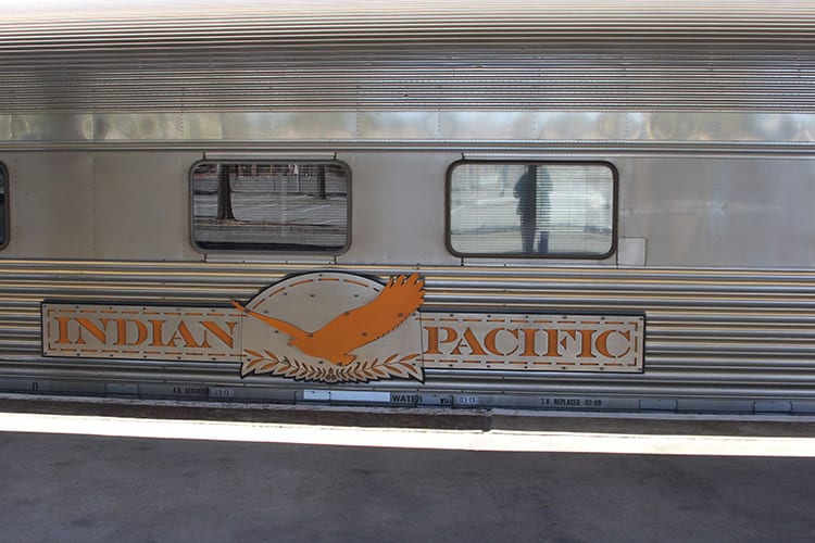 The Indian Pacific op het station van Perth